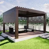 Pergola à lames orientables en alliage d'aluminium haute résistance, résistante aux ouragans, réglable, imperméable, écologique et avec revêtement poudré