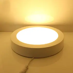 แผงไฟ LED ติดเพดานแบบกลมทำจากอะลูมิเนียมสีขาวหรี่แสงได้
