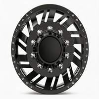Ruedas forjadas dobles personalizadas en negro mate de 22x8.25 y 28x8.25 con tapa central flotante de 10x285.75 y 8x180 para Chevy Silverado 3500HD