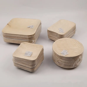 100% assiettes biodégradables écologiques en feuilles de palmier Areca 6-10 pouces motif végétal de qualité supérieure compostables jetables pour les fêtes - Product Image 1