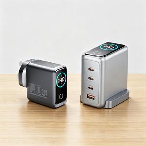 Ultra-Fast 140W GaN Charger PD 3.1 4-Port USB-<b>C</b> Charging <b>Hub</b> with Smart Display for Power Users for Laptop and Mobile - Product Image 1