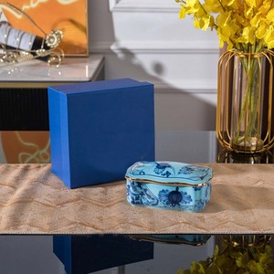 Elegant Hand Painted Porcelain Jewelry <b>Box</b> Luxury Floral Ceramic Trinket Case Earrings Rings Decorative <b>Vanity</b> Organizer Gift - Product Image 2