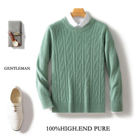 Pull en laine pure à 100 % pour homme, col rond épaissi pour l'automne et l'hiver, tricot décontracté, personnalisation OEM ODM disponible