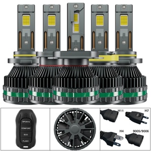 Phare LED H4 avec télécommande K18, double tube en cuivre, système d'éclairage automatique feux de croisement et feux de route pour accessoires automobiles - Product Image 3