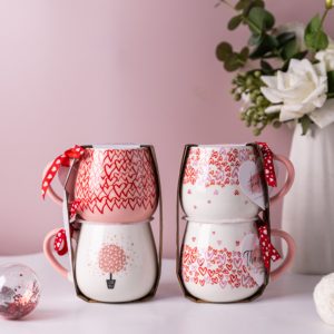 Juego de Tazas con Diseño de Corazón para el Día de San Valentín, Tazas de Cerámica para Café y Té con Frases Románticas, Regalos para Ella/Él - Product Image 5