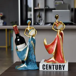 Beautiful lady bottle rack European wine rack decoration home accessories living room wine cabinet decorative arts and crafts cr