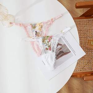 抗菌性のあるスパンデックス/ポリエステル生地を使用した、カスタムロゴ入りセクシーなローライズ織り薄手ソングパンティー - Product Image 4