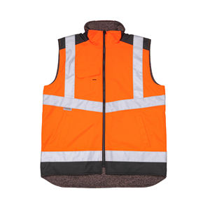 Chaleco de Seguridad Reflectante Reversible de <span class=keywords><strong>Alta</strong></span> <span class=keywords><strong>Visibilidad</strong></span> con Certificación CE ANSI Clase 2, Bolsillos, Transpirable, <span class=keywords><strong>Polar</strong></span>, Impermeable y Protector - Product Image 2