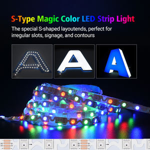 Multicolor RGB SK6812 6mm ancho en forma de S tira de LED 6mm SMD3535 60leds/M Smart Digital SPI Zig-zag tira de luz Led flexible - Product Image 4