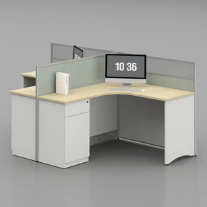 Hiện đại đơn giản bốn người bàn ghế văn phòng đặt Giường làm việc nhân viên bàn phòng phân vùng gian hàng bàn mới hiện đại đơn giản - Product Image 3