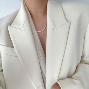 Collier en perles naturelles de luxe léger pour femme, or 14 carats, style cool, chaîne de pull 'Un sourire' tendance, niche Ins - Product Image 2