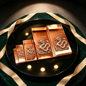 แท่งทองแดงลายมังกรนูนสูง ของสะสมตกแต่ง - Product Image 1