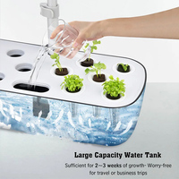Système hydroponique à spectre complet réglable en hauteur pour la culture des plantes Kit de dosettes de culture d'herbes de jardin intelligentes 12 trous avec minuterie automatique
