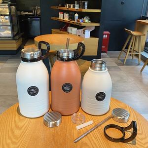 New Large Capacity 1500ml 1900ml Stainless Steel Thermos Cup Sports <b>Bottle</b> Unisex Big Belly Straw Cup <b>Bottle</b> - Product Image 3