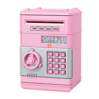 Hucha Electrónica Automática, Mini Caja Fuerte para Monedas y Billetes, con Contraseña, Código, Llave y Cerradura, Tipo Cajero Automático, Regalo para Niños