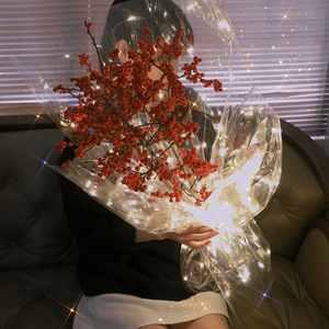 <span class=keywords><strong>Papier</strong></span> d'emballage transparent pour bouquet de fleurs LED, <span class=keywords><strong>cellophane</strong></span> imperméable, rose fraîche, fleurs, <span class=keywords><strong>papier</strong></span> d'emballage floral - Product Image 3