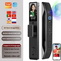 Serrure automatique de reconnaissance faciale et d'empreintes digitales 3D Wifi Tuya avec écran de 4.5 pouces Batterie Li-ion 3200 MAh pour porte en verre ou en bois