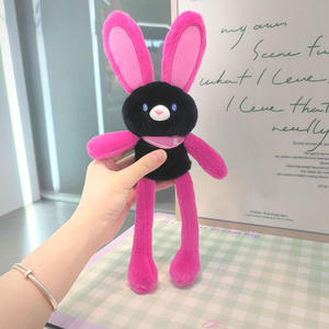 Portachiavi Peluche Coniglio Colorato con Orecchie a Tirante, Gambe Lunghe, Orecchie Tattili, Charm per Borsa - Product Image 2