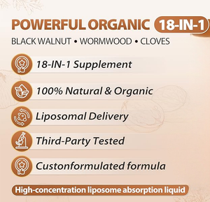 Nettoyant Intestinal Personnalisé 18-en-1 à base de Noyer Noir, Absinthe, Clou de Girofle, Ail, Curcuma, Graine de Citrouille, Origan, Berbérine pour la Santé Digestive - Product Image 5