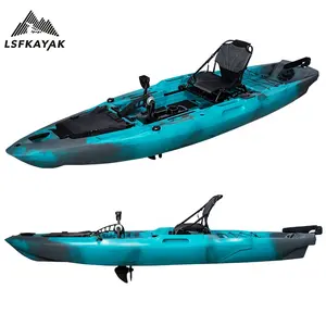 LSF Kayak Nouveau design Kayak de pêche à pédales de 12 pieds kayak simple assis sur le dessus et moteur électrique en option