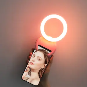 Telefon dizüstü Video için Mini klipsli Selfie halka ışık ayarlanabilir taşınabilir