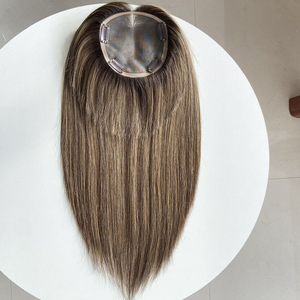Wholesale European Russian Virgin Human Hair Pieces Mono Top Base Alopecia Monofilament Female Woman Hair Topper - Product Image 5