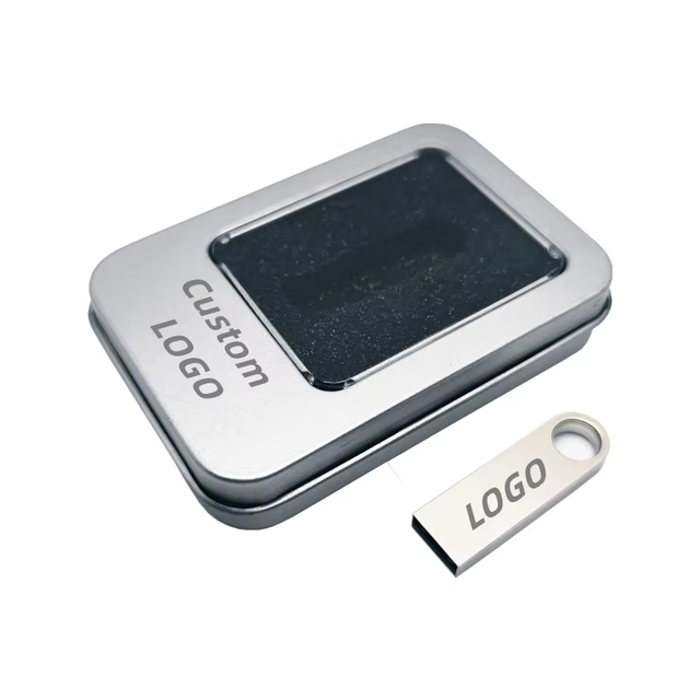 Custom LOGO Studio Mini Metal USB3.0 Flash Drive with Transparent Window Metal Box 4GB to 128GB Storage Options