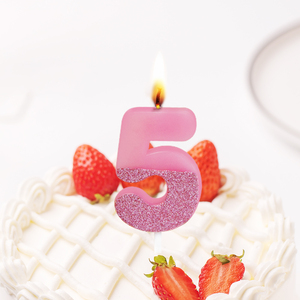 2025 Popular Hot Selling Golden 0-9 Number <b>Candles</b> New Year Home Decoration Smokeless Paraffin Wax for Birthday Parties - Product Image 2