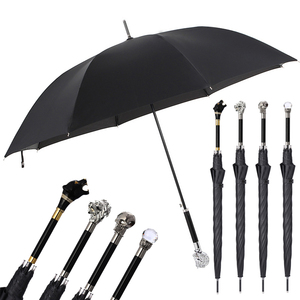 Tùy chỉnh kim loại động vật đầu xử lý quà tặng sang trọng ô dù thiết kế đặc biệt tùy chỉnh in động vật đầu hình dạng xử lý thẳng ô - Product Image 1