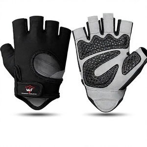 Gants d'entraînement sans doigts noir-gris avec protection complète de la paume et soutien sécurisé du poignet - Product Image 1