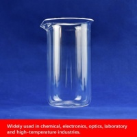 Bécher en quartz fondu SiO2 à 99,99 % de pureté |   Gobelet doseur gradué résistant à la chaleur |   Verrerie de laboratoire de qualité semi-conductrice 50ml-1000ml