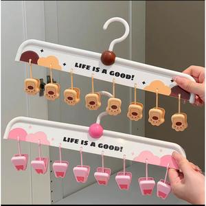 Pinces à chaussettes mignonnes en forme d'ours de dessin animé, séchoir multi-pinces de type crochet, organisateur de vêtements pour dortoir, balcon, cintre pour vêtements de bébé - Product Image 2