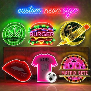 Enseigne au néon UV personnalisée LC Lettres à LED Enseigne au néon Logo personnalisé Enseignes au néon Décorations murales pour le salon Magasin de fumée Magasin d'alimentation - Product Image 2