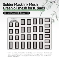 WYLIE Masques de soudure UV en encre verte pour écran tactile IC, pochoirs de rebillage BGA pour puces de cartes tactiles IC d'iPhone 11-16 ProMax en acier