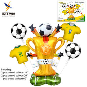 Décoration de fête pour les fans de football, ballons de bar, maillots d'équipe de football, <span class=keywords><strong>ensemble</strong></span> de 5 ballons gonflables en forme de maillot - Product Image 4