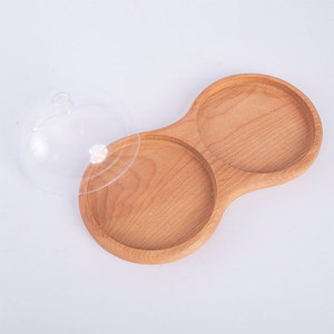 ราคาสุดคุ้ม ขายส่ง ถาดเสิร์ฟขนมหวาน ไม้บีช สองชั้น - Product Image 3