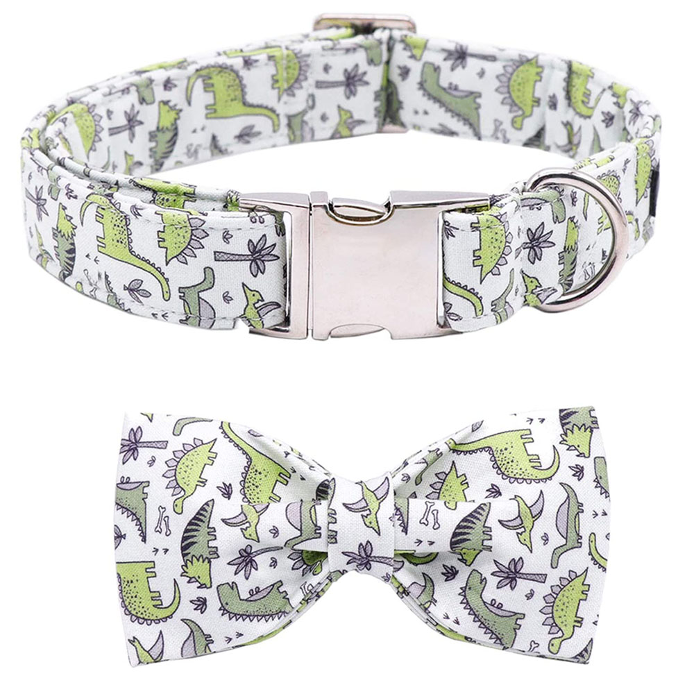 Personalized Wholesale Adjustable Uniqueness Bowtie Dog Collar with Mental D-ring