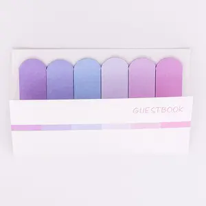 Papel criativo de papelaria coreano 6 cores gradiente notas personalizadas