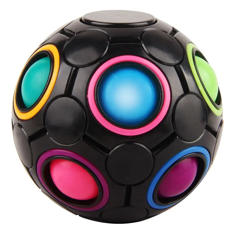 Sihirli gökkuşağı topu bulmaca küp paket stres Fidget topu zeka oyunları çocuklar için Pop stres oyuncakları
