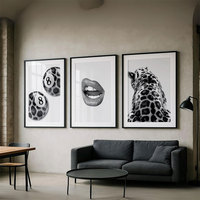 HAOWAI OEM/ODM Cheetah Wall Art Guépard Poster Toile Décor Noir et Blanc Luxe Fashion Poster Hypebeast Decor,8 Ball Print