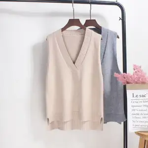 <span class=keywords><strong>Col</strong></span> en <span class=keywords><strong>v</strong></span> tricoté gilet femmes <span class=keywords><strong>pull</strong></span> automne et hiver nouveau coréen lâche sauvage <span class=keywords><strong>pull</strong></span> gilet <span class=keywords><strong>sans</strong></span> manches <span class=keywords><strong>pull</strong></span> - Product Image 1