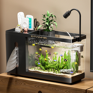 Piccolo acquario ecologico idroponico scatola di tessuto multifunzionale plastica scatola di allevamento per la casa soggiorno acquario Desktop - Product Image 1
