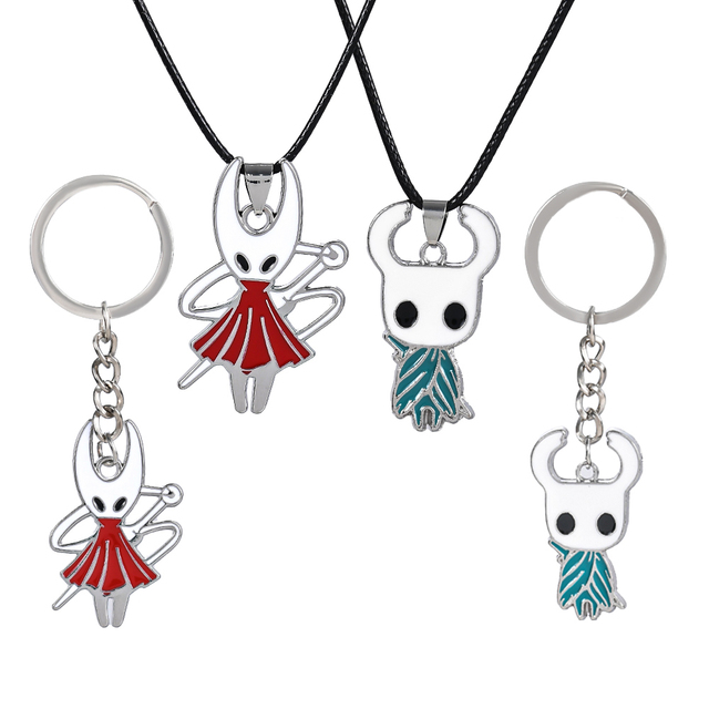 ZRM Hollow Knight Inspired Game Peripheral Set with Blue Hero Keychain and Captain Style Necklace for Anime Fans