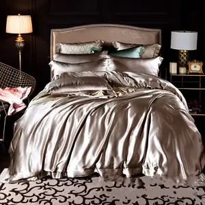 Luxury Top品質Heavy Weight 25ミリメートル100% Silk Mulberry Wedding Seamless 4個Bedding Set