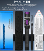 COMPTYCO Stylo de test à fibre optique 1-50 mW, détecteur de source de lumière rouge, détecteur de point de rupture, stylo laser VFL, localisateur de défaut visuel 1-50 km