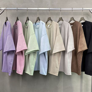 Joychuang Regular Fit Schwere Qualität Einfarbige Casual T-Shirts Acid Wash Kurzarm 360 GSM 100% Baumwolle Herren Individuelle Verpackung Blanko - Product Image 1