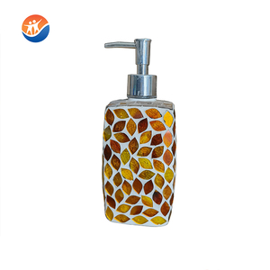Bouteilles en verre effet mosaïque de 450 ml pour gel douche, shampoing, lotion, désinfectant pour les mains, avec bouchon à vis et impression sérigraphique - Product Image 1