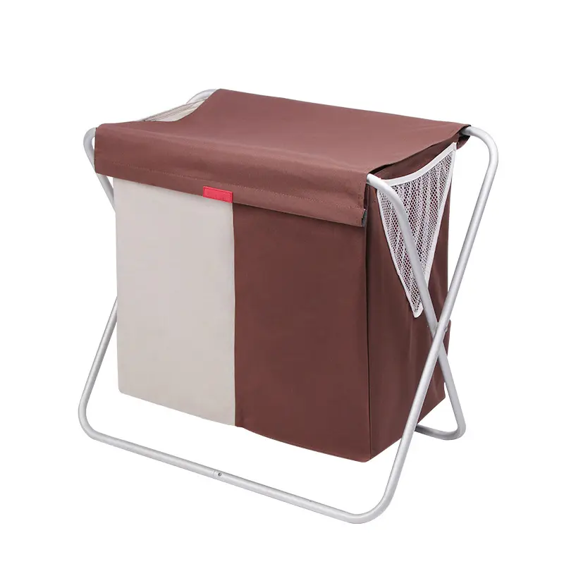 Foldable Laundry Basket Collapsible Laundry Basket PE Aluminum Polyester Multifunction Clothing Organizer with Cover on Top