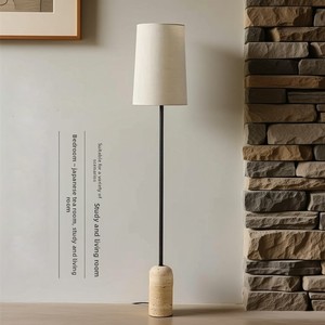Lampe de sol en pierre de style rétro nordique américain avec finition en <span class=keywords><strong>travertin</strong></span> de style Wabi-Sabi pour salon, chambre à coucher, bureau - Product Image 1