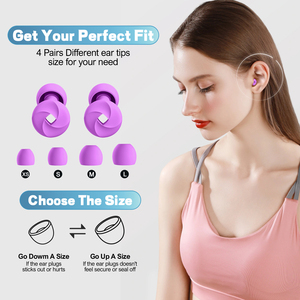 Custom logo Soundproof Soft Silicone Reusable Hearing protection Noise Reduction Earplugs for Sleeping - Product Image 5